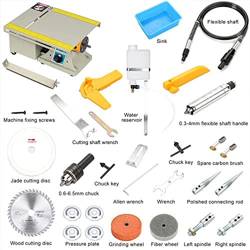 Upgrade Jewelry Lapidary Saw for Cutting Rocks DIY Lapidary Equipment Lapidary Saw, Precision Mini Table Saw Hobby Rock Cutting Saw,Machine Tabletop Saws for Drilling Crafts, Left Benchtop