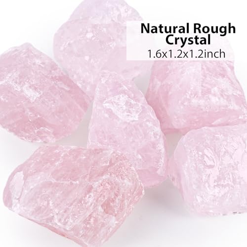 6PCS Rose Quartz Raw Crystals for Reiki Healing