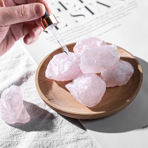 6PCS Rose Quartz Raw Crystals for Reiki Healing