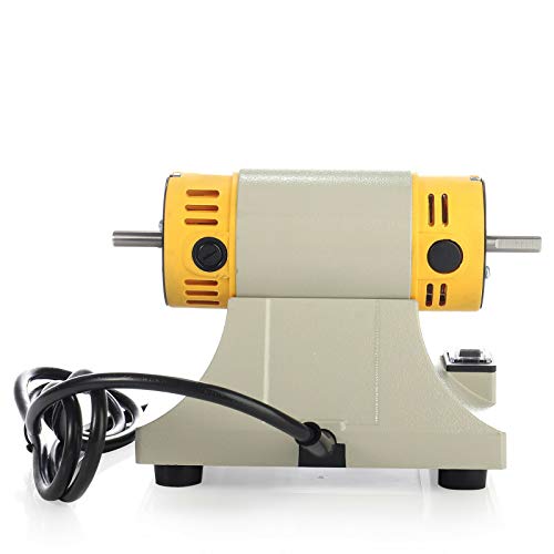 Jewelry Gem Polishing Grinding Machine Bench Lathe Rock Saw Lapidary Polisher Buffer 110V Mini Table Saw DIY Jewelry Grinder Equipment Tool 0-10000r/min with Flexible Shaft