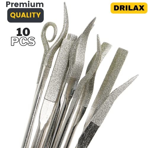 10-Piece Diamond Coated Needle File Set for Lapidary