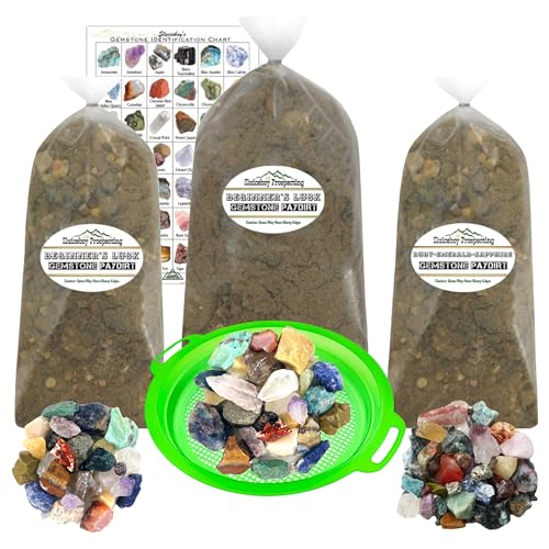 Gemstone Mining Kit with Classifier Sieve & 3 Paydirt Bags