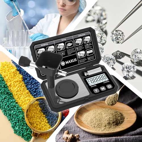 MAXUS Digital Milligram Scale 50g/0.001g with Calibration Weight