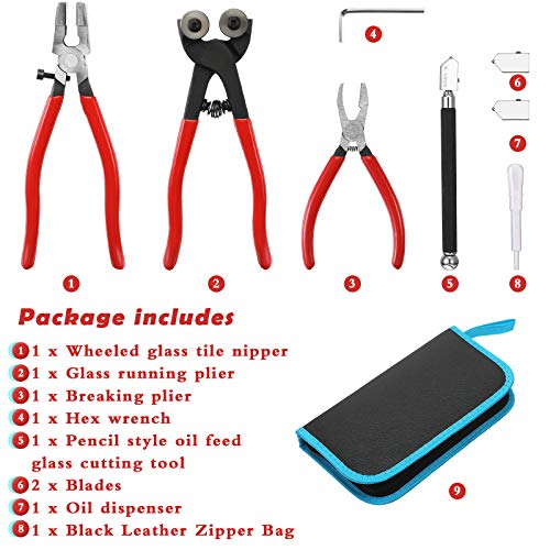 Glass Mosaic Cutter Kit: 8 Pieces, 2 Blades