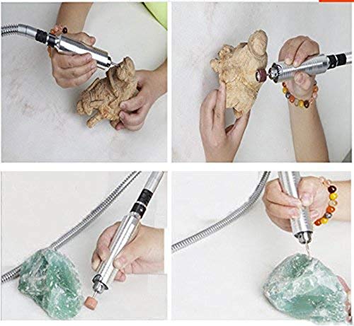 Jewelry Gem Polishing Grinding Machine Bench Lathe Rock Saw Lapidary Polisher Buffer 110V Mini Table Saw DIY Jewelry Grinder Equipment Tool 0-10000r/min with Flexible Shaft
