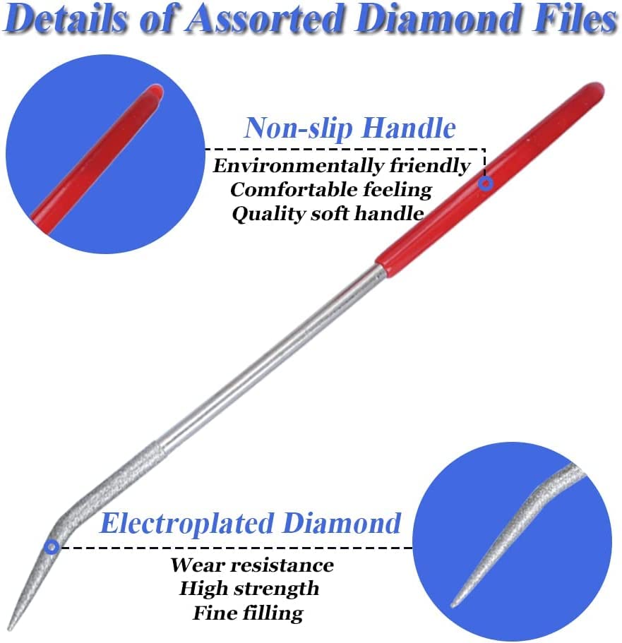 Diamond Mini Riffler Needle File Set for Lapidary Craft