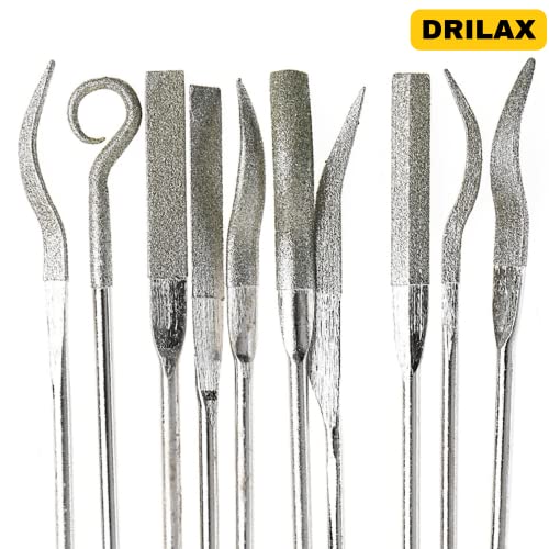 10-Piece Diamond Coated Needle File Set for Lapidary