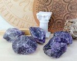 LAIDANLA Amethyst 2" Natural Rough Stones Crystal Large Raw Crystals Bulk Healing Gemstones for Reiki Healing Tumbling Fountain Rocks Wire Wrapping Decoration Cabbing Lapidary 4PCS 0.55lb
