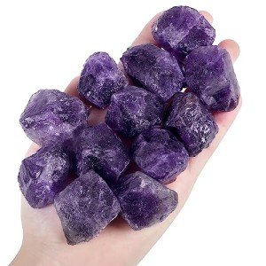 Amethyst Bulk Natural Healing Crystals Raw Rough Stones Sets for Cabbing Tumbling Cutting Lapidary Polishing Reiki Crytsal Healing Wire Wrapping Decoration Gemstone 0.45lb