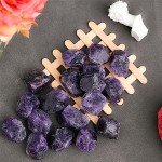 Amethyst Bulk Natural Healing Crystals Raw Rough Stones Sets for Cabbing Tumbling Cutting Lapidary Polishing Reiki Crytsal Healing Wire Wrapping Decoration Gemstone 0.45lb