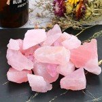 FIREBOOMOON 2lb/950g Rough Natural Rose Quartz Crystal Raw Stone Gemstone Crystal Rock for Cabbing,Tumbling,Cutting,Polishing,Lapidary,Wire Wrapping,Healing Reiki,Jewelry Making,Home Decoration(Pink)