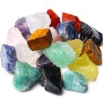DUQGUHO 1 Lbs Crystals Raw Natural Rough Stones Natural Bulk 1’’ Color Rocks Gemstone for Lapidary Tumbling Cabbing Fountain Rocks Polishing Reiki Energy Balance Home Decoration 10 Pcs