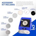 Hi-Tech Diamond - 6" Slant Cabber - Lapidary Equipment Crystal Glass Grinder Polishing Lap Cabbing Machine w/ Variable Speed Motor, Includes Glass Crystal Polishing Accessory Kit