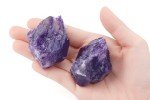 NUKAYAI 2Pcs Amethyst Raw Crystals 1.8-2.2" Large Rocks Rough Stones Healing Crystal for Tumbling Wicca Reiki Polishing Fountain DIY Lapidary Cabbing Wire Wrapping Decoration Natural Rock Gifts