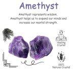 NUKAYAI 2Pcs Amethyst Raw Crystals 1.8-2.2" Large Rocks Rough Stones Healing Crystal for Tumbling Wicca Reiki Polishing Fountain DIY Lapidary Cabbing Wire Wrapping Decoration Natural Rock Gifts