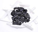 Sawcart 1/2LB Each Black Tourmaline & Selenite Bulk Rough Raw Natural Crystal Stone for Cabbing, Tumbling, Lapidary, Polishing, Wire Wrapping, Wicca, Reiki Healing, Mediation, Chakra Balancing