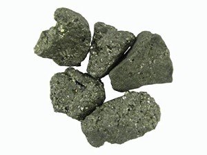 CircuitOffice 5 Piece Natural Rough Pyrite Crystals, Raw Fool's Gold, 0.75" - 2", Healing Crystals For Cabbing, Tumbling, Cutting, Lapidary, Polishing, Reiki Crystal Healing and Metaphysical