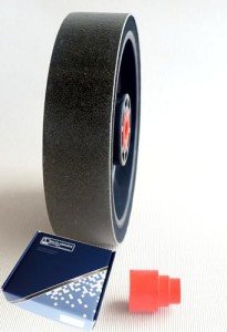 6" Grit:280 Soft Lapidary Diamond Wheel for Cabbing Grinding Sanding Polishing Operations. Plastic Body with Foam Padding. Perfect to Work with Stones, Gemstones, Glass.