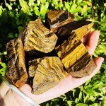 Simurg Raw Tiger Eyes Stone 1lb ''A'' Grade Tiger Eyes Rough Crysta Rocks for Cabbing, Tumbling, Cutting, Lapidary, Polishing, Reiki Crystal Healing