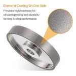 HARFINGTON Diamond Lapidary Wheel 6 Inch x 1 Inch Arbor Hole Grit: 180 Grinding Wheels for Stone, Marble, Glass, Ceramics, Crystal, Carbide, Steel