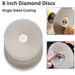 8 inch Diamond Disc Grit 600 High Density Coated Flat Lap Lapping Lapidary Wheel Glass Jewelry Polishing Tool Grinding Sharpening Metal Back 1/2 Arbor Fine GRIT0600