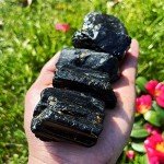 Simurg Raw Black Tourmaline Stone 1lb Black Tourmaline Rough Crystal Stone for Cabbing, Tumbling, Cutting, Lapidary, Polishing, Reiki Crystal Healing