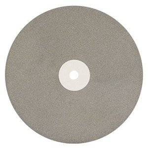 8 inch Diamond Disc Grit 320 High Density Coated Flat Lap Lapping Lapidary Wheel Glass Jewelry Polishing Tool Grinding Sharpening Metal Back 1/2 Arbor GRIT0320