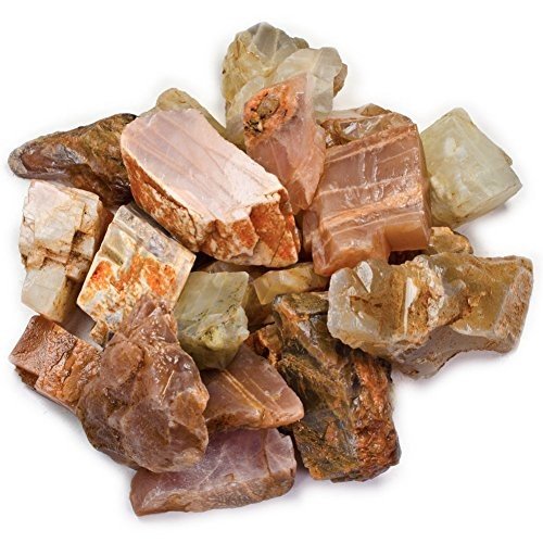 Hypnotic Gems Materials: 1 lb Bulk Rough Earth Tone Moonstone Stones from India - Raw Natural Crystals and Rocks for Cabbing, Lapidary, Tumbling, Polishing, Wire Wrapping, Wicca and Reiki