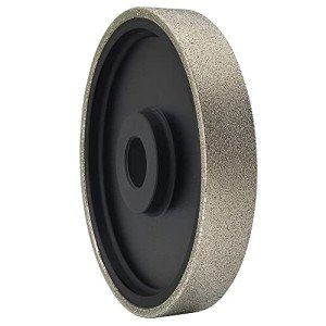 CAQUXIL Diamond Lapidary Jewelry Grinding Wheel 6 Inch with 1 Inch Arbor Hole, Diamond Grinding Wheel for Gem, Marble, Granite, Glass, Ceramics, Cemented Carbide, 60 Grit