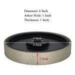 CAQUXIL Diamond Lapidary Jewelry Grinding Wheel 6 Inch with 1 Inch Arbor Hole, Diamond Grinding Wheel for Gem, Marble, Granite, Glass, Ceramics, Cemented Carbide, 60 Grit