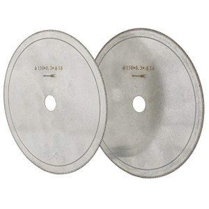 KATSUSO 2Pcs 6" inch 150mm Diamond Lapidary Saws Arbor 5/8" Trim Blade Super Thin Edge Rim Wet Cutting Disc Jewellery Tools for Stone - (Thickness: Core Thickness 0.3mm)
