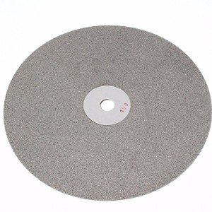 8 inch Diamond Disc Grit 100 High Density Coated Flat Lap Lapping Lapidary Wheel Glass Jewelry Polishing Tool Grinding Sharpening Metal Back 1/2 Arbor GRIT0100