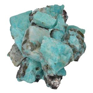 Hypnotic Gems Materials: 1/2 lb Bulk Rough Amazonite Stones from Madagascar - Raw Natural Crystals for Cabbing, Cutting, Lapidary, Tumbling, Polishing, Wire Wrapping, Wicca and Reiki Crystal Healing