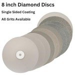8 inch Diamond Disc Grit 100 High Density Coated Flat Lap Lapping Lapidary Wheel Glass Jewelry Polishing Tool Grinding Sharpening Metal Back 1/2 Arbor GRIT0100