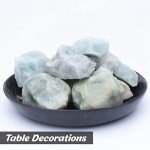 ZAICUS 1 lb Aquamarine Rough Stone - Raw Stones and Crystals Bulk for Tumbling, Jewelry Making, Cabbing, Lapidary, Fountain Rocks, Decoration, Polishing, Wire Wrapping, Gem Mining, Reiki Crystal