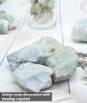 ZAICUS 1 lb Aquamarine Rough Stone - Raw Stones and Crystals Bulk for Tumbling, Jewelry Making, Cabbing, Lapidary, Fountain Rocks, Decoration, Polishing, Wire Wrapping, Gem Mining, Reiki Crystal