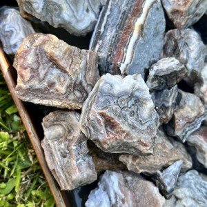 Crazy Lace Banded Agate Rocks Raw Rough Natural Bulk Cabbing Tumbling Lapidary GA (5 Pounds, LARGE Pieces)