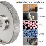 HARFINGTON Diamond Lapidary Wheel 6 Inch x 1 Inch Arbor Hole 60 Grit Grinding Wheels for Stone, Marble, Glass, Ceramics, Crystal, Carbide, Steel