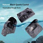 Black Tourmaline Crystal Quartz Tourmaline Rough Rocks Mineral Healing Stones for Cabbing Cutting Lapidary Tumbling and Polishing Wire Wrap Wicca and Reiki Healing, 3.5 oz, 2-3