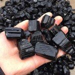 Black Tourmaline Crystal Quartz Tourmaline Rough Rocks Mineral Healing Stones for Cabbing Cutting Lapidary Tumbling and Polishing Wire Wrap Wicca and Reiki Healing, 3.5 oz, 2-3