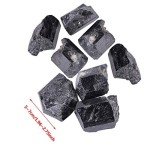 Black Tourmaline Crystal Quartz Tourmaline Rough Rocks Mineral Healing Stones for Cabbing Cutting Lapidary Tumbling and Polishing Wire Wrap Wicca and Reiki Healing, 3.5 oz, 2-3