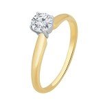14k Yellow Gold Round Solitaire Diamond Engagement Ring (1/2 cttw, H-I Color, I2-I3 Clarity), Size 8