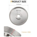 HARFINGTON Diamond Lapidary Wheel 6 Inch x 1 Inch Arbor Hole 80 Grit Grinding Wheels for Stone, Marble, Glass, Ceramics, Crystal, Carbide, Steel