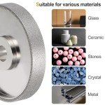 HARFINGTON Diamond Lapidary Wheel 6 Inch x 1 Inch Arbor Hole 80 Grit Grinding Wheels for Stone, Marble, Glass, Ceramics, Crystal, Carbide, Steel