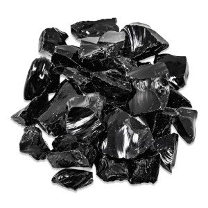 1/2 lb Obsidian Rough Stones - Natural Raw Crystals for Tumbling Cabbing Polishing Wire Wrapping Lapidary & Jewelry Making - Fountain Decoration Rocks - Reiki Yoga & Wicca Healing - Bulk Rocks