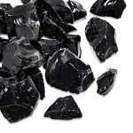 1/2 lb Obsidian Rough Stones - Natural Raw Crystals for Tumbling Cabbing Polishing Wire Wrapping Lapidary & Jewelry Making - Fountain Decoration Rocks - Reiki Yoga & Wicca Healing - Bulk Rocks