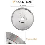 HARFINGTON Diamond Lapidary Wheel 6 Inch x 1 Inch Arbor Hole 100 Grit Grinding Wheels for Stone, Marble, Glass, Ceramics, Crystal, Carbide, Steel