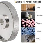 HARFINGTON Diamond Lapidary Wheel 6 Inch x 1 Inch Arbor Hole 100 Grit Grinding Wheels for Stone, Marble, Glass, Ceramics, Crystal, Carbide, Steel