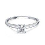 14k Round Solitaire White Gold Engagement Ring (1cttw, H-I Color, I3 Clarity), Size 8