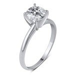 14k Round Solitaire White Gold Engagement Ring (1cttw, H-I Color, I3 Clarity), Size 8